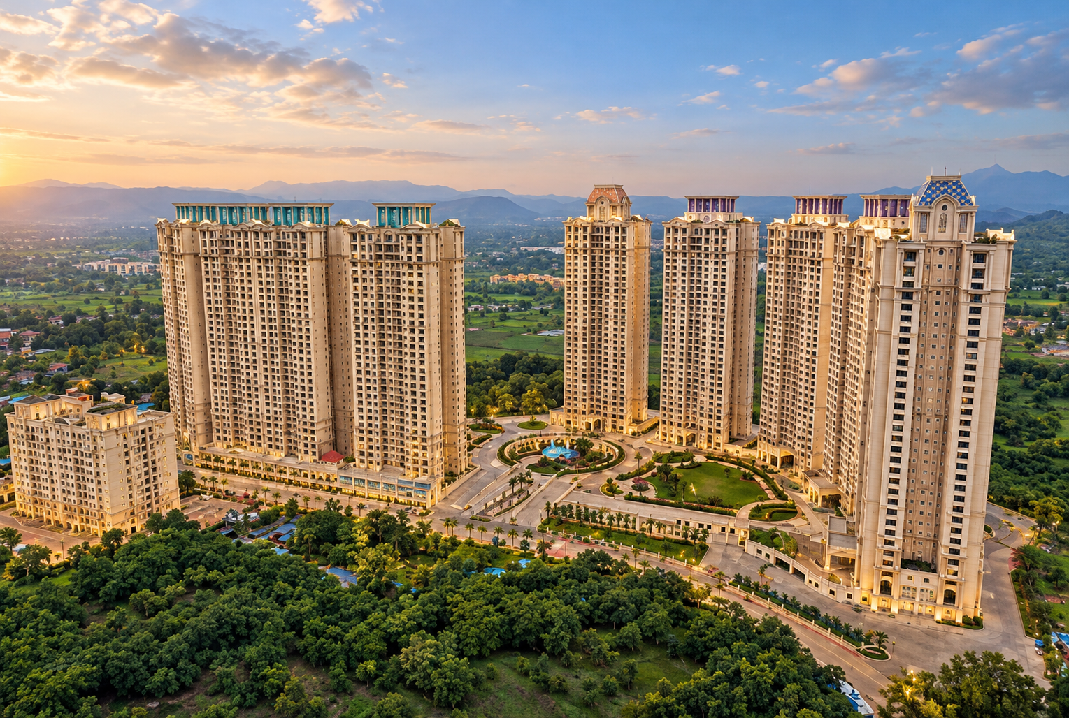 Wider architectural view of Hiranandani Fortune City
